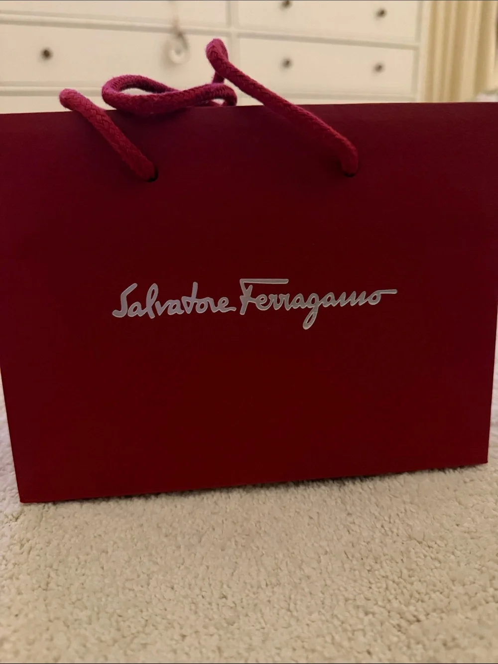 Salvatore Ferragamo Red Bag with Logo - Small great gift bag